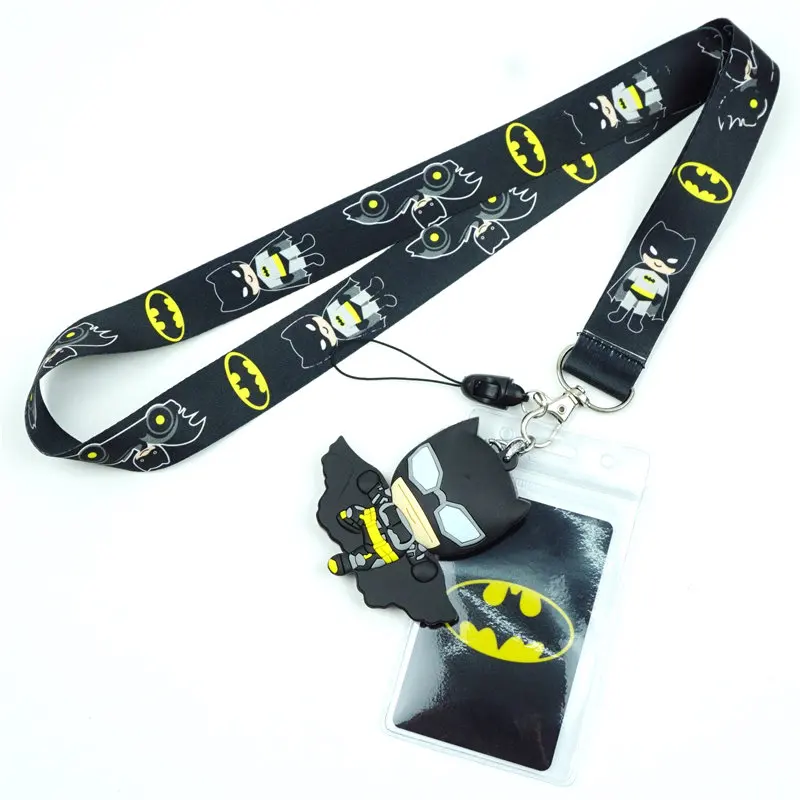 

Cute Cartoon Batman Neck Strap Lanyards for keys ID Card Gym Mobile Phone Strap USB Badge Holder Rope Pendant Cosplay Key Chain