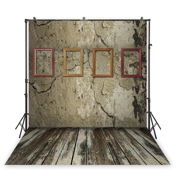 

HuaYi Vintage Cement Wall Decoration Background Photography Wooden Floor Backdrops Photo Studio Photography xt-1647