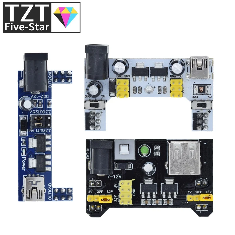 MB102 Breadboard-Stromversorgungsmodul / MB102 weißes Breadboard-dediziertes Leistungsmodul 2-Wege 3,3 V 5 V MB-102 lötfreies Breadboard – Detail 7
