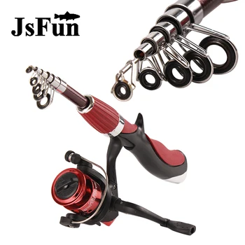 

Carbon Fiber Rod Combo 1.4m Telescopic Fishing Rod with Fishing Reel Portable Boat Fly Ice Fishing Tackle set Pole Combo FR314