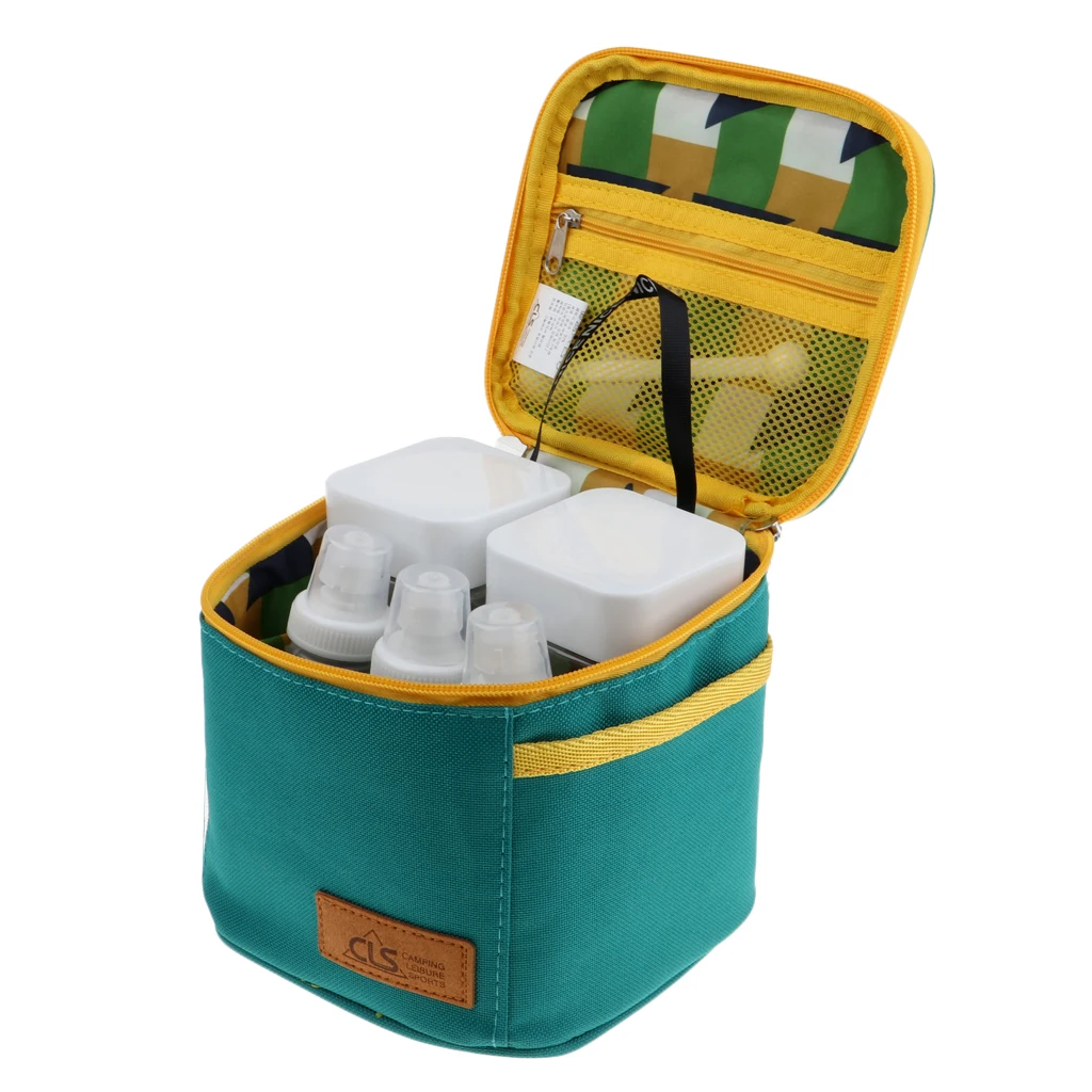 6pcs Seasoning Bottle Set, Plastic Storage Jar Compact Spice Container Box for Kitchen BBQ Camping Picnic