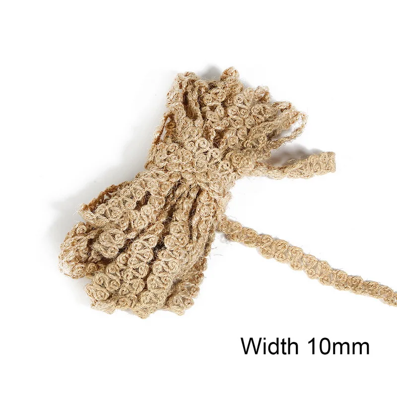 Width 1cm 9 видов стилей, 5 м, ручная работа, винтажный, натуральный, Hessian, джутовый шпагат, веревка для свадебной вечеринки, лента из мешковины, Декор для дома, катушка, фестиваль, скрапбукинг - Цвет: Width 1cm