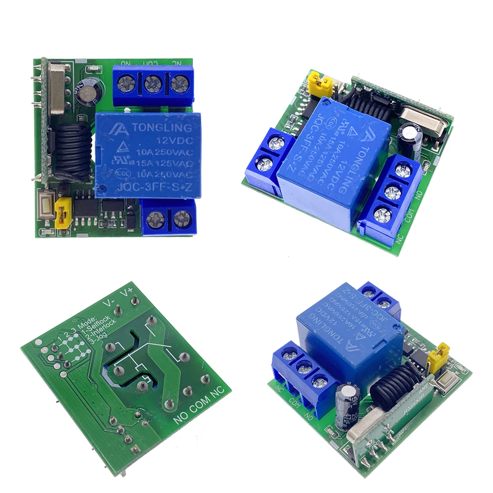 RF Remote Control 433Mhz Wireless Switch DC 5V 12V 1CH 2 Way Relay Receiver and 2CH Transmitter for Door Electromagnetic Lock relay module wireless module electronic switch control board