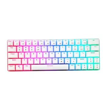 شراءلوحة مفاتيح الألعاب الميكانيكية اللاسلكية 63 مفتاح RGB الخلفية بلوتوث 5.0 مع التبديل الأزرق متعدد جهاز آيفون أندرويد المحمول كمبيوتر محمول