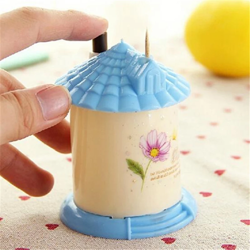 

Sweet House Automatic Toothpick Holder Container Household Table Toothpick Storage Box Toothpick Dispenser Random Color