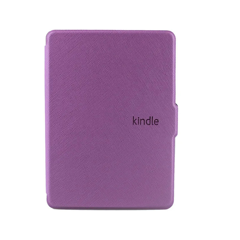 Чехол из искусственной кожи PU для Kindle 8 E-reader, защитный чехол для Kindle 8th Generation Ebook, жесткий корпус, защита от автоматического сна/пробуждения - Цвет: purple