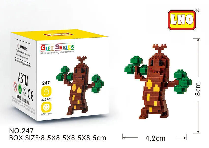 247 with box LNO строительные блоки, игрушки, аниме покебол, фигурки Пикачу, мини-блоки для детей и взрослых, строительные блоки, мини-карманные игрушки монстра для детей - Цвет: 247 with box