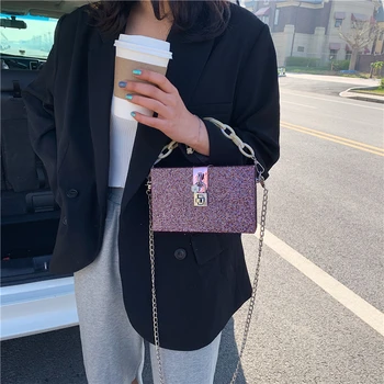 

Fashion Mini Small Women Square Bag 2020 Quality PU Leather Ladies Handbag Crocodile Pattern Chain Shoulder Messenger Bags Sac