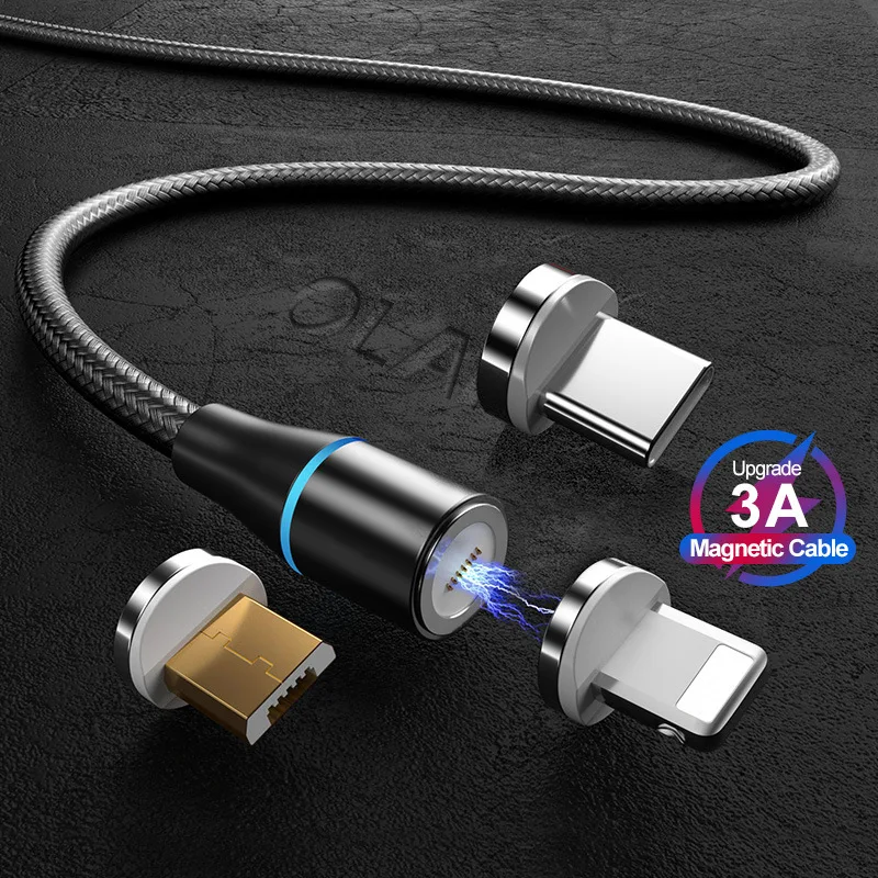 Магнитный кабель OneVan для быстрой зарядки iPhone XS XR Micro Usb type C, кабель для быстрой зарядки samsung, шнур для передачи данных