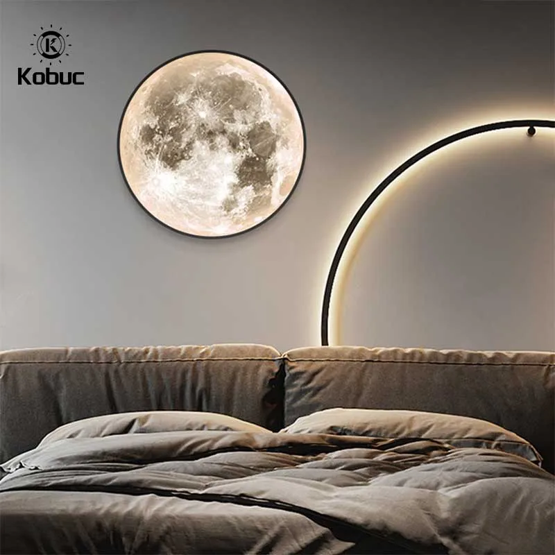 Светодиодная настенная лампа Kobuc Moon Современный домашний декор фоновое