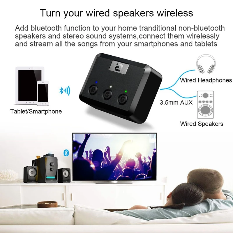 FULL-MR235 беспроводной Bluetooth 5,0 аудио приемник APTX оптический, коаксиальный и 3,5 мм Aux музыкальный аудио адаптер для домашних стереодинамиков