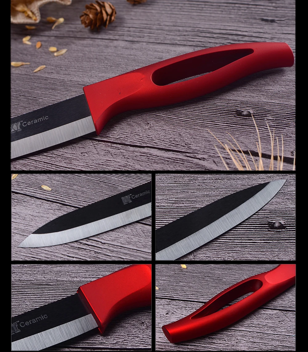 XYj высококачественный кухонный Керамический нож набор инструментов для приготовления пищи " 4" " 6" лезвие с полой ручкой керамический нож Цирконий кухонные инструменты