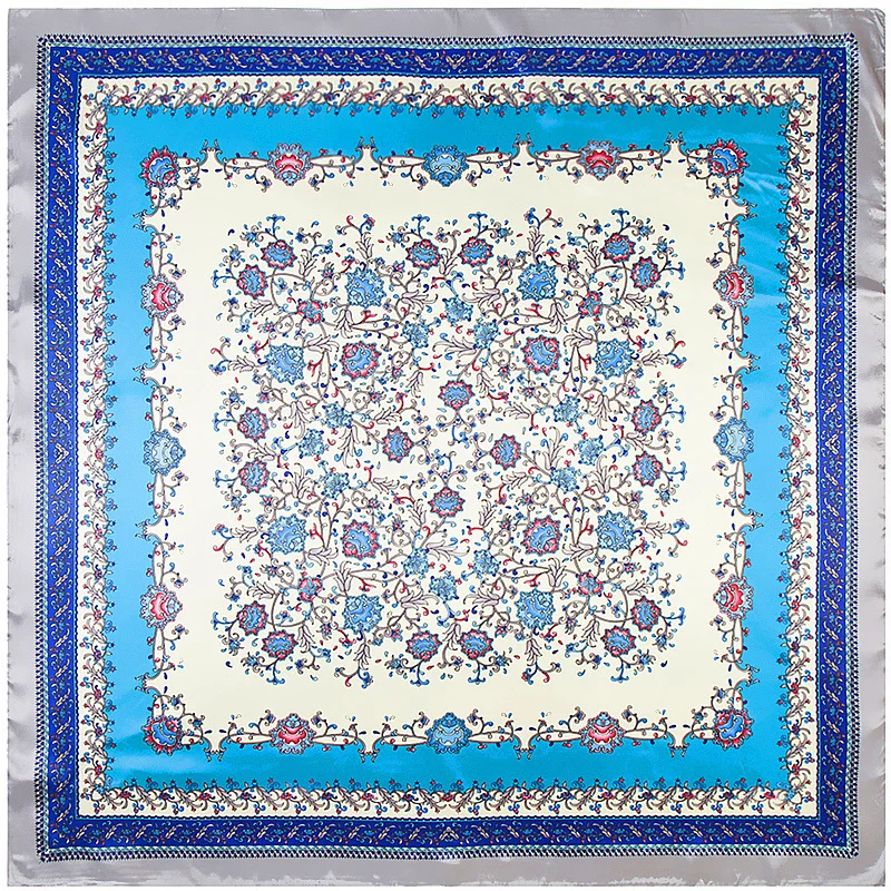 

2019 Autumn New 90 CM Broken Beautiful Design Woman Scarves Imitated Silk Fabric Head Scarf Shawls and Wraps Fashion Scarf GIFT