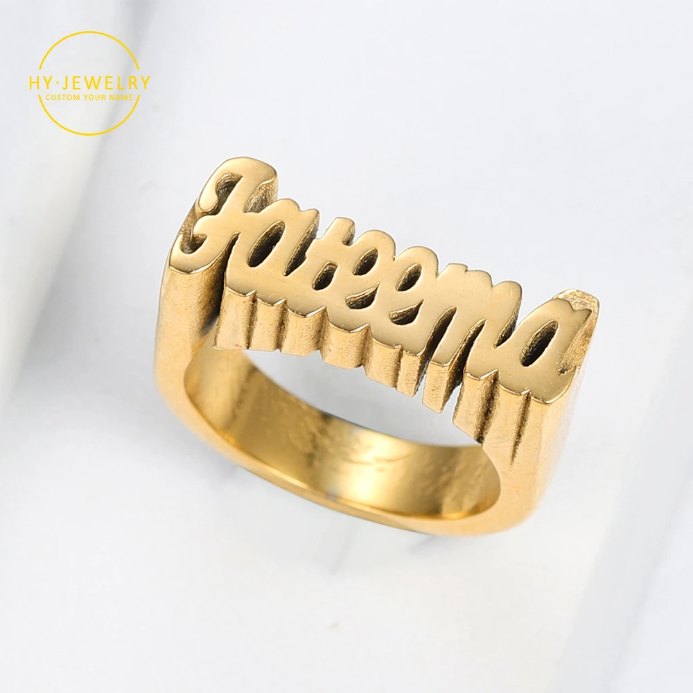 también Tratamiento Inactividad Anillo personalizado con personalidad en 3D para mujer, joyería chapada en  oro de 18K, anillos con nombre personalizados para hombres, regalo de moda  Hip Hop|Personalizado Anillos| - AliExpress