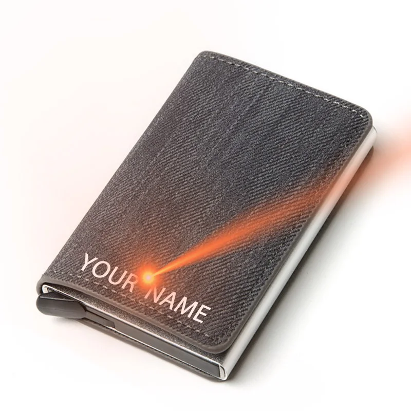 2020 Кредитная кожа джинсовый мужской кошелек с блокировкой радиочастотной