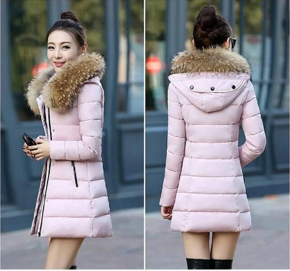 Модная зимняя женская куртка, новинка abrigos mujer invierno, большие размеры, зимнее пальто для женщин, большой меховой воротник, толстый хлопок