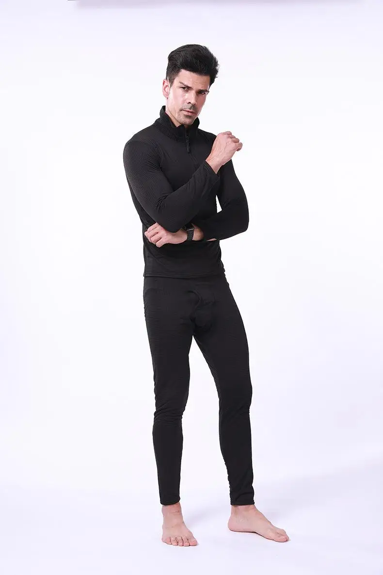 best long johns for men Men New 2021 Thermal Underwear Sets Compression Fleece Sweat Quick Drying Thermo Underwear Male Clothing Winter Top Quality long johns