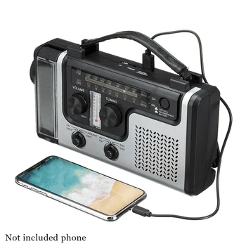 

Multifunctional USB Charging Hand Crank Radio Dynamo Emergency Solar AM FM SW1 SW2 Power Bank Reading Lighting Portable Alert