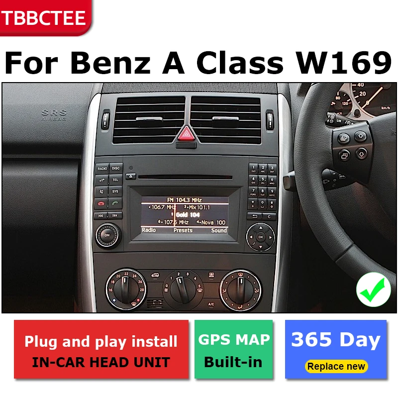 Cheap 2 Din Android radio bluetooth GPS Navigation wifi Stereo video For Mercedes Benz A Class W169 2004-2012 Car Multimedia Player 2