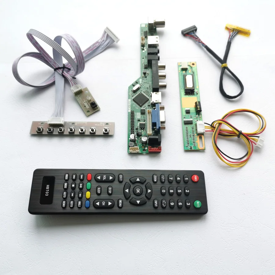 Для LP154WE2-TLA7/TLA8 VGA AV USB RF пульт + инвертор клавиатура 1CCFL 30Pin LVDS T.V56 плата контроллера
