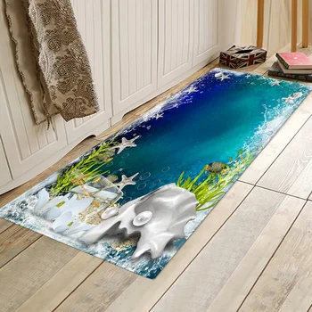 

Ocean series digital printing mats home bedroom carpet home non-slip mats bathroom toilet door mat decoration