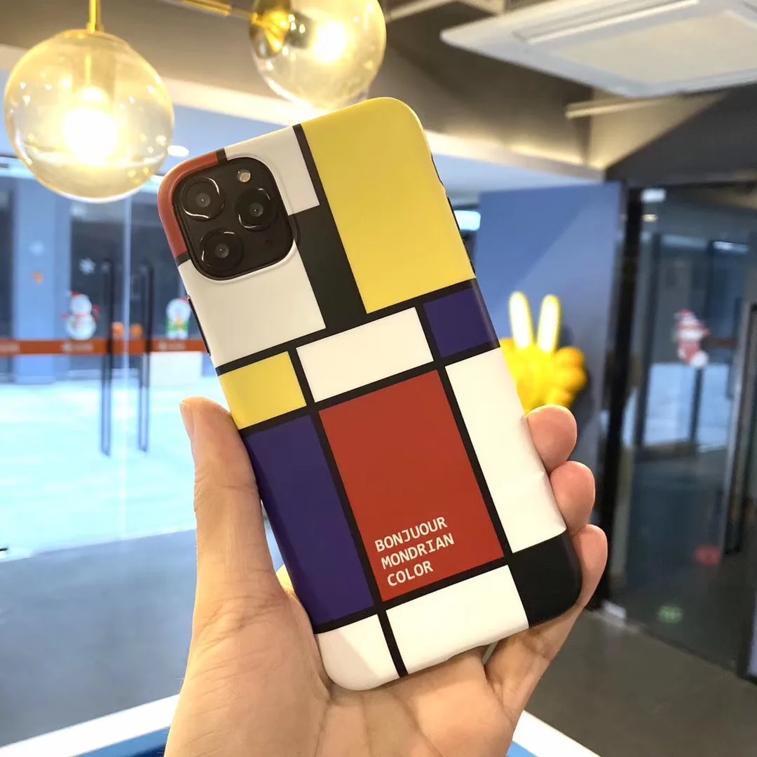 Модный простой чехол в английском клетку INS для apple iphone 7 8 plus 11 PRO X XS MAX XR BONJUOUR MONDRIAN