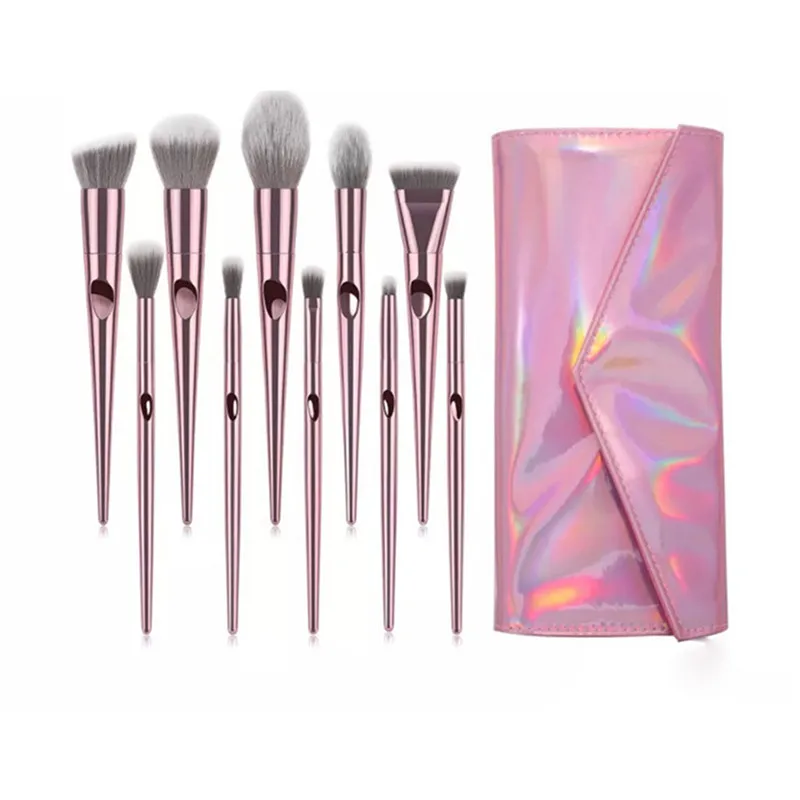 

10pcs Pink Makeup Brushes Set Professional Soft Hair Make Up Brush Cosmetic Beauty Blush Powder Foundation Concealer Brushes Set