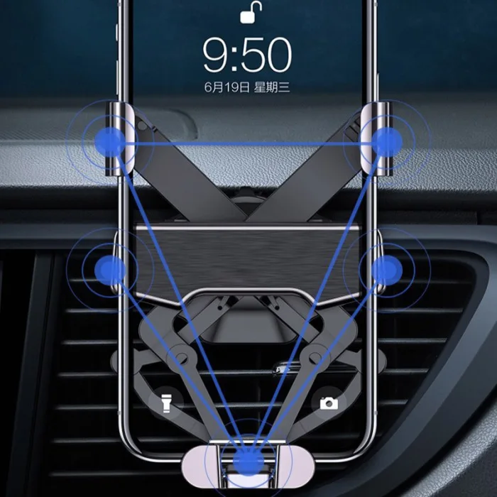 Автомобильный держатель для сотового телефона Air Vent клип держатель телефона сплав универсальный для смартфона авто автомобиль F-Best