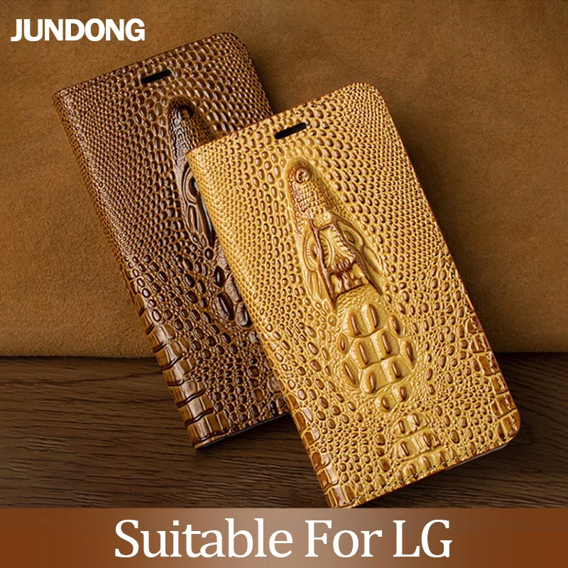 

For LG V30 V40 V50 ThinQ G6 G7 Q6 Q7 K11 K4 K8 K10 2018 Srylor 3 4 Case Cowhide Luxury Dragon Head Flip Cover Texture Brief