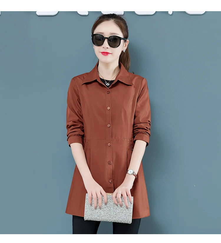 Тренч средней длины, женский, весна и осень, стиль, корейский стиль, большой размер, Повседневный, короткий, рост, талия, облегающие, слимми