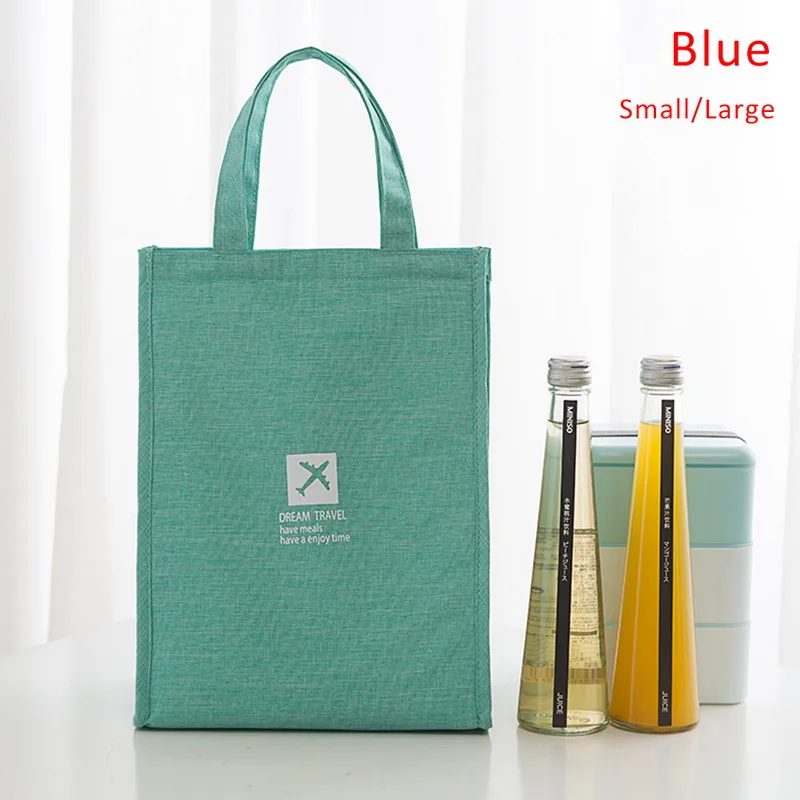 Портативная изолированная сумка для обеда, сумки для хранения еды, сумки из ткани Оксфорд для женщин, мужчин, детей, сумки для хранения риса, сумка для обеда - Цвет: Green Small