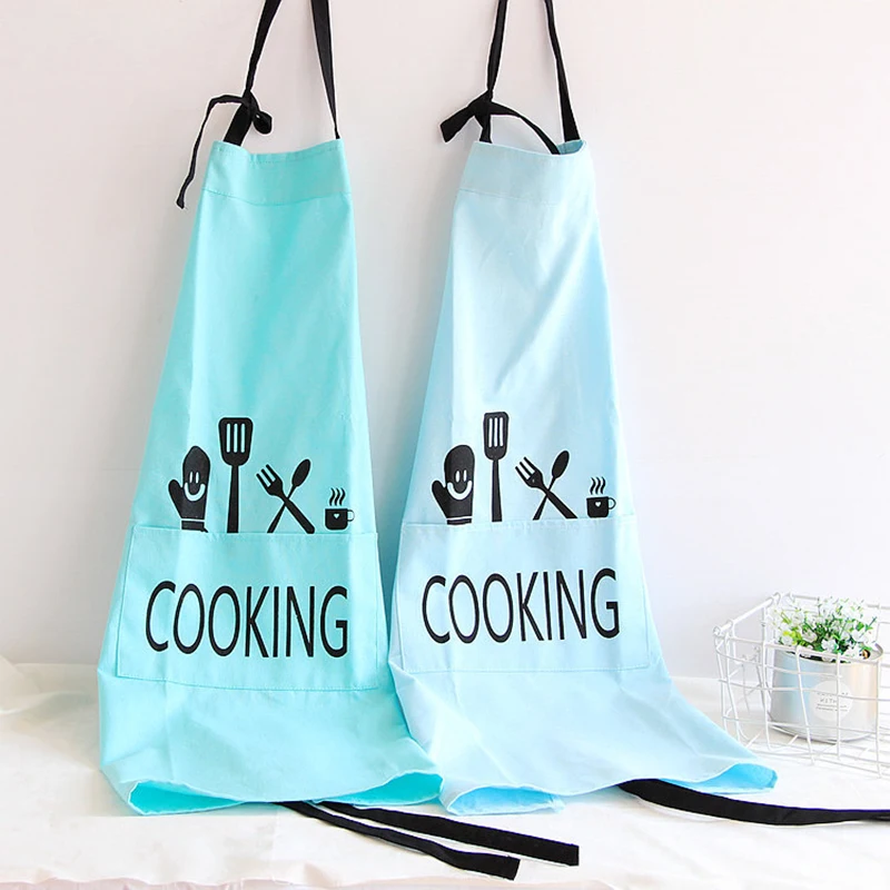1PC Brief Polyester Cotton Women Apron For Kitchen Baking Cooking Apron Black Grey Women Man Sleeveless Cooking Aprons