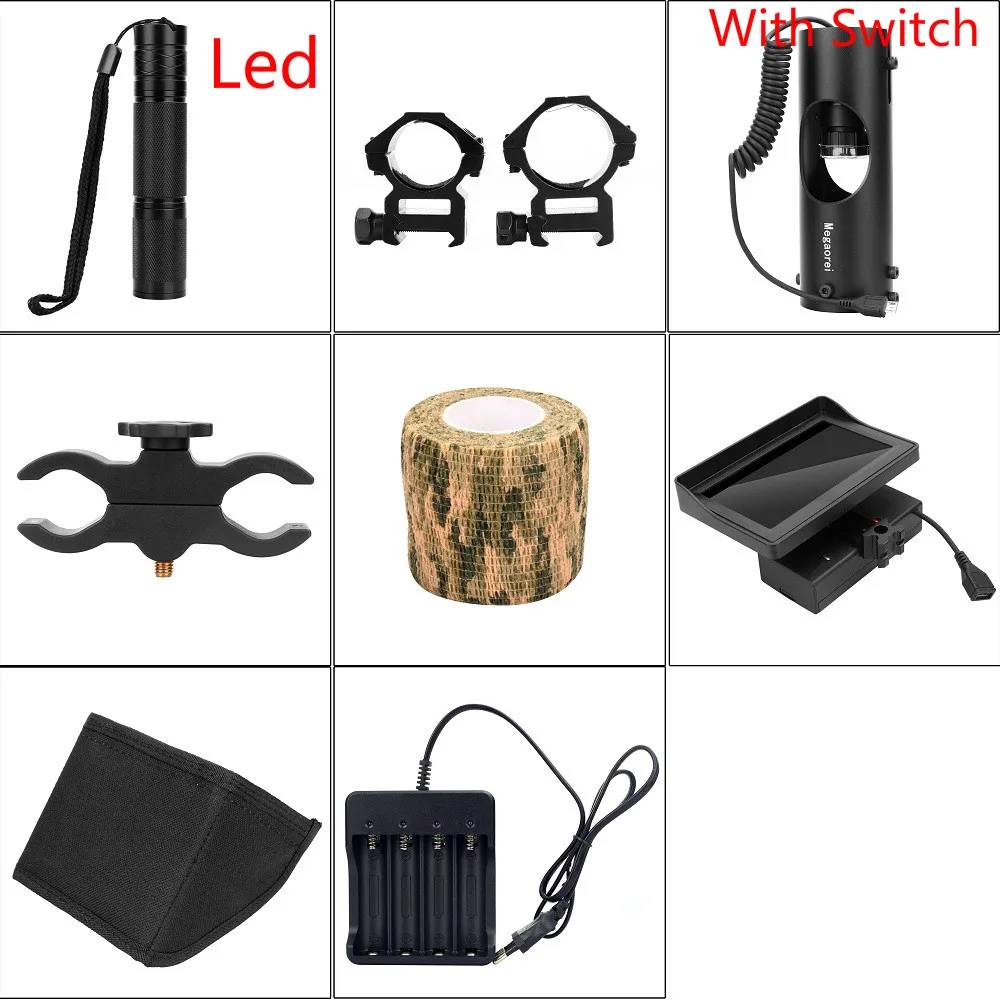 

Outdoor Hunting Optics Sight Tactical Digital Night Vision Accessories Infrared Flashlight / LCD Screen /Bracket Mounts