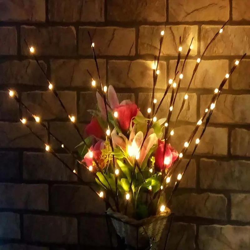 20pcs LED Branch Lights String Willow Warm Color Tree Lamp Indoor Merry Christmas Decoration for Home Party Supplies natal kerst