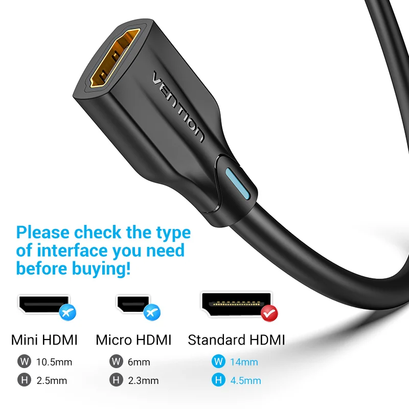 Vention-HDMI 2.1  ̺, UHD 8K/60Hz HDMI 2.1 Male to Female ̺ ͽٴ, PS4 TV Ʈ ڽ  HDMI ͽٴ