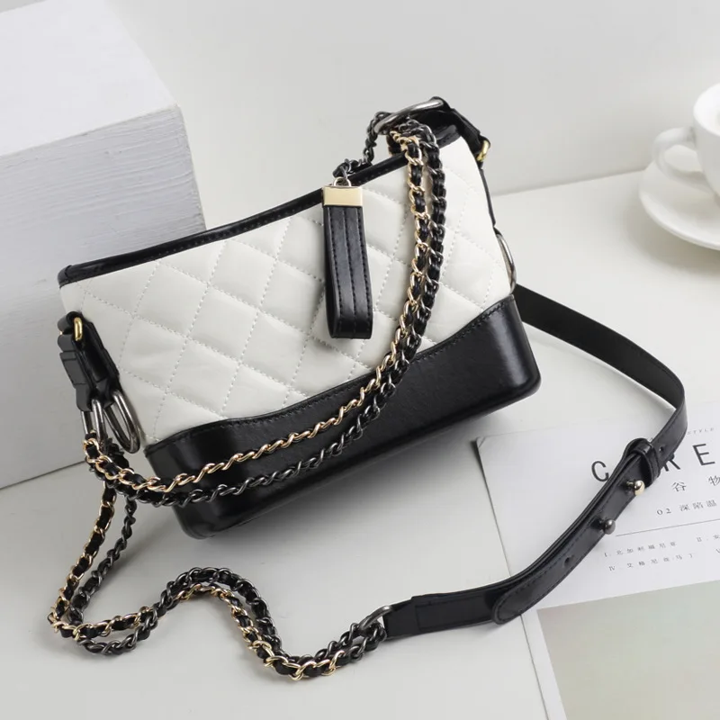 

Hobo Bag 2019 New Style Crossbody Bag Korean-style Fashion Rhombus Chain Bag WOMEN'S Leather Bags Simple Bucket Bag