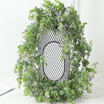 

195cm Artificial Rattan Plastic Eucalyptus Money Leaf Vine Wedding Home Garden Decoration Artificial Hanging Plants