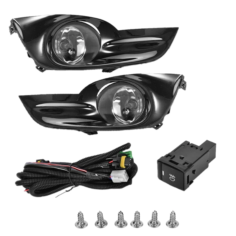 

for 2013-2015 Nissan Altima Sedan 4Dr Clear Fog Lights Lamps Kits Switch+Harness