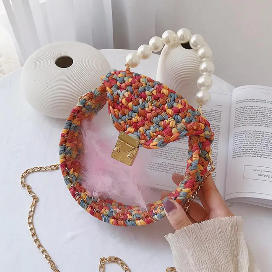 Женские сумки Bolsas Feminina женская прозрачная сумка тканая 2019 жемчужная Сумка тоут