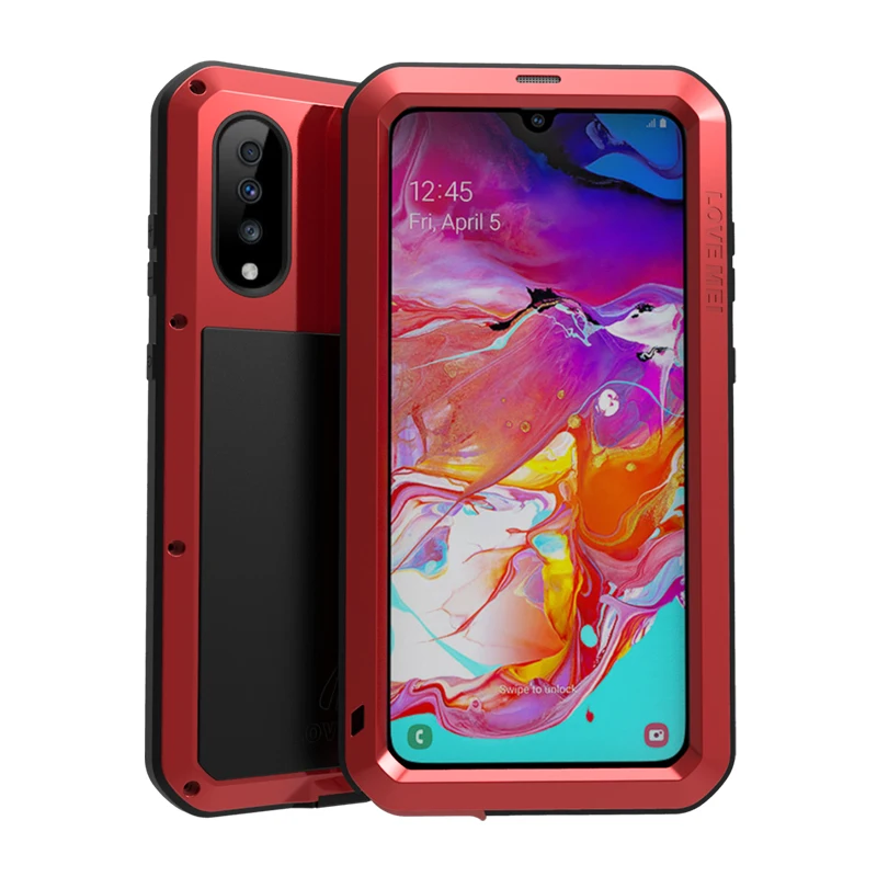 Чехол a70 металлический 360 Полный корпус защитный чехол для samsung Galaxy A70 чехол противоударный металлический задняя крышка для samsung A 70 чехлы - Цвет: Red