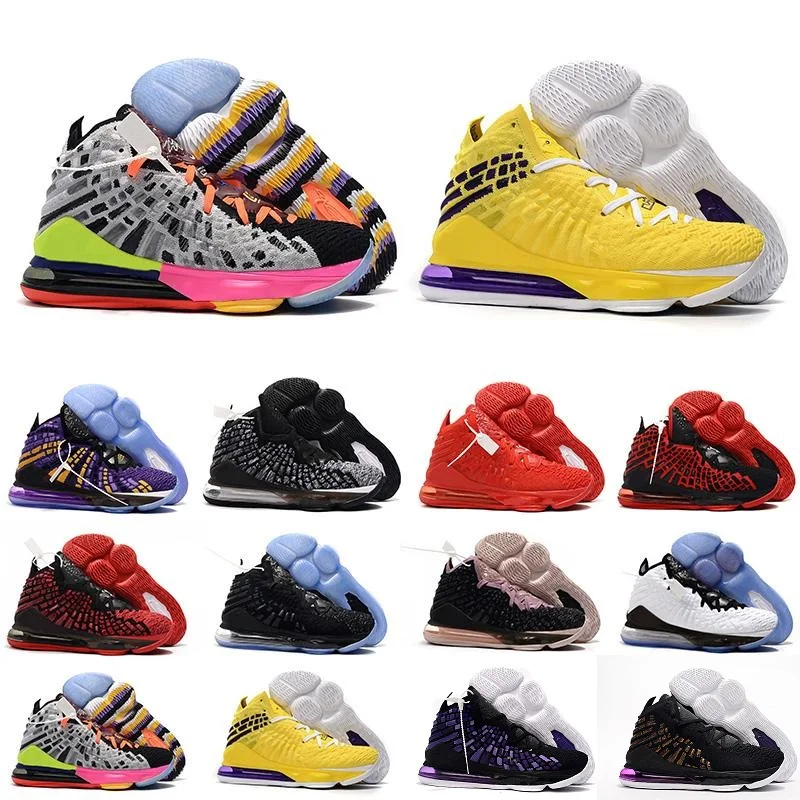 

AQLOAC 17 Basketball Shoes 17s James Martin Remix Red Black White Yellow Multicolor SuperBron lebron Sneakers Trainers Size40-46