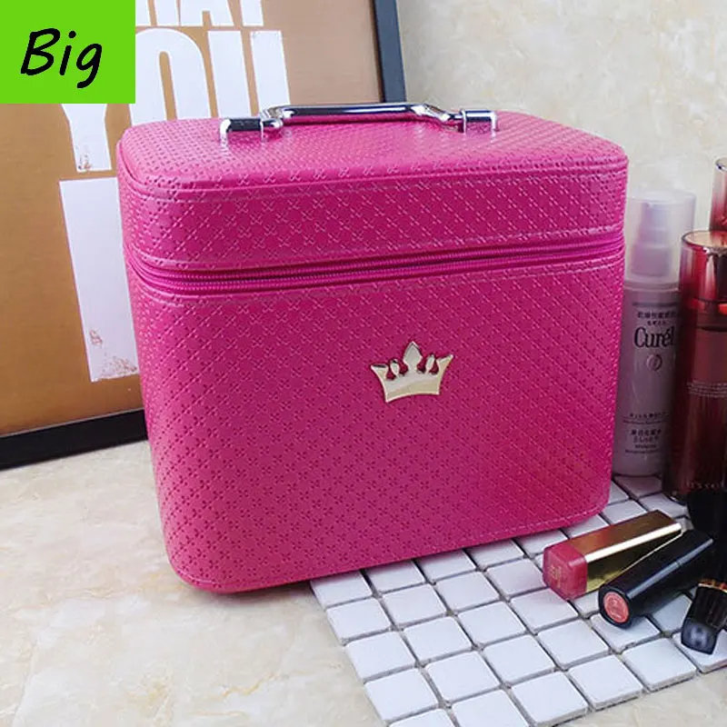 Rose Big USOUL beauty чехол с короной большой емкости, профессиональный органайзер для макияжа, косметичка, портативный чехол для хранения кистей, Bolso Mujer - Цвет: Rose Big
