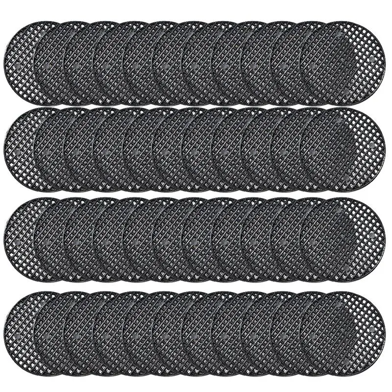 

50PCS Flower Pot Mesh Pad Bottom Grid Hole Mat Round Black Screen for Garden Bonsai Plant Drainage Plastic Pots Meshes Pads