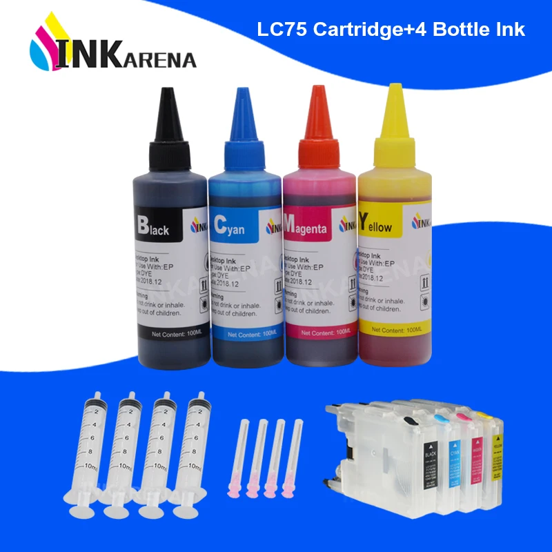 INKARENA LC 400 1220 1240 XL Ink Cartridge + 400ml Printer For Brother MFC J435W J835DW J280W J425W DCP J525N J540N J740N | Компьютеры и