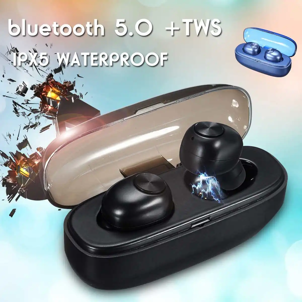

Portable TWS Wireless Earphone bluetooth 5.0 Waterproof Noise Reduction Stereo Headset Sports Headphones With Charging Box Set