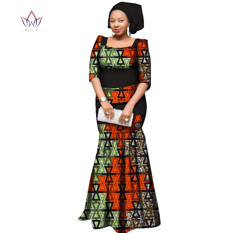 Женский комплект из 2 предметов с юбкой в африканском стиле и шарфом WY2312