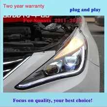 Автомобильный Стайлинг Головной фонарь для hyundai Sonata фары 2011- Sonata 8 светодиодный фары DRL Bi Xenon объектив Высокий Низкий луч H7 Ксенон