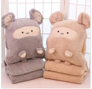 

Plush Toys Kaka Rat Triple Use Pillow And Blanket Airable Blanket Couples wu xiu tan Coral Fleece Blanket xia liang tan