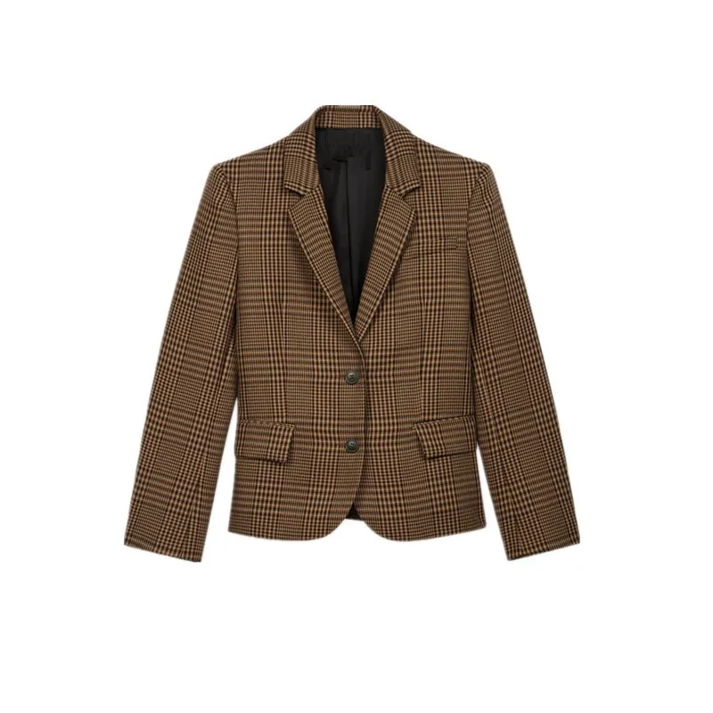 

2020 autumn and winter new British style two button plaid short suit