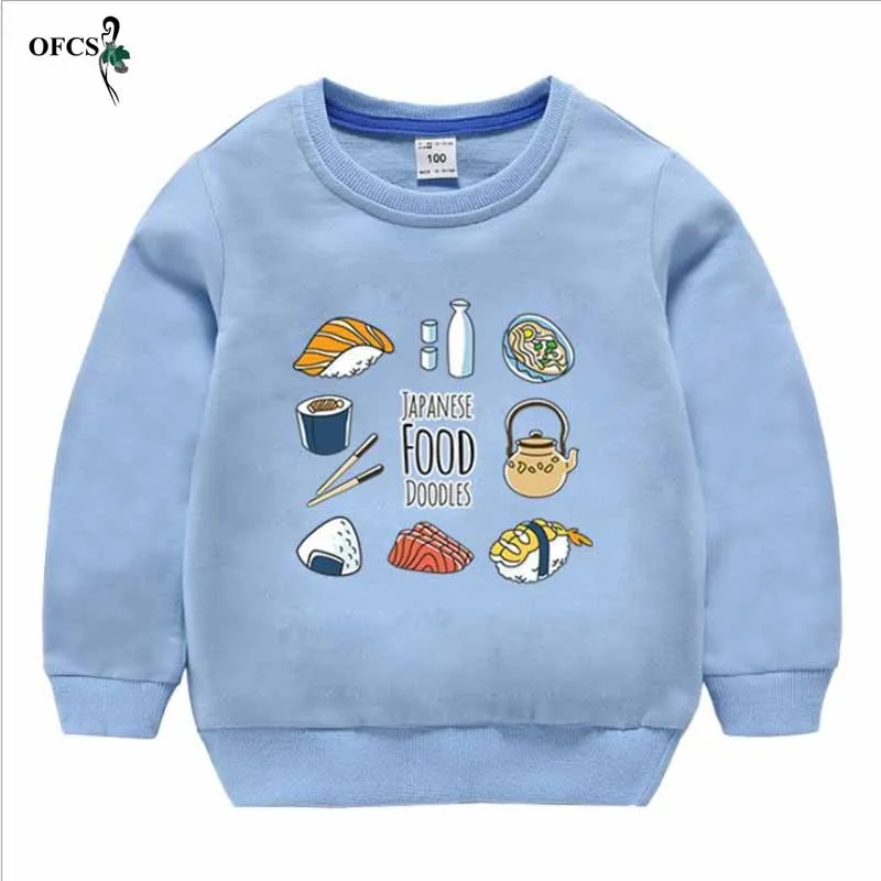 Молодежный модный джемпер для отдыха, футболка с длинными рукавами и круглым воротником для мальчиков Милая флисовая куртка ярких цветов с принтом для девочек от 2 до 12 лет